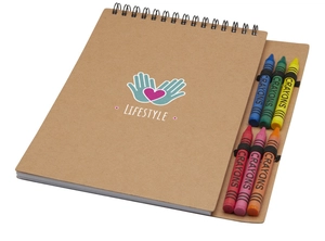 Carnet de notes à spirales A5 à couverture souple et set de crayons gras personnalisable