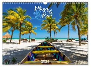 Calendrier Feuillet 2025  PLAGES DE REVE 32 x 43 cm - 13 feuillets personnalisable