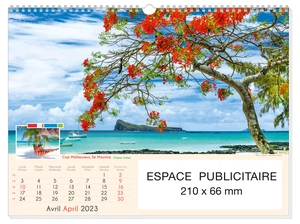 Calendrier Feuillet 2025  PLAGES DE REVE 32 x 43 cm - 13 feuillets personnalisable