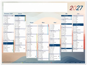 Calendrier Publicitaire Petit format 6/7 mois Recto/Verso