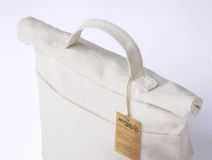 Sac isotherme en coton recyclé - fermeture velcro et intérieur en PEVA personnalisable