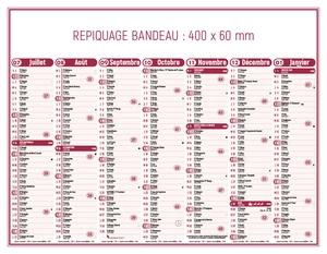 Calendrier bancaire 2025  STANDARD 43 x 33 cm - 7 mois par face personnalisable