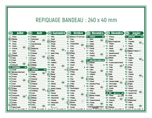 Calendrier bancaire 2025  STANDARD 43 x 33 cm - 7 mois par face personnalisable