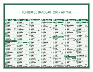 Calendrier bancaire 2025  STANDARD 55 x 40 cm - 7 mois par face personnalisable