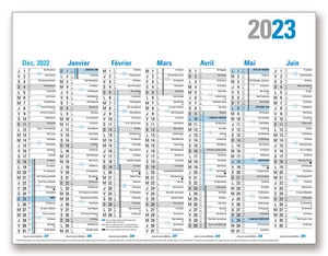 Calendrier Publicitaire Petit format 6/7 mois Recto/Verso personnalisable