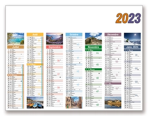 Calendrier Publicitaire Petit format 6/7 mois Recto/Verso personnalisable