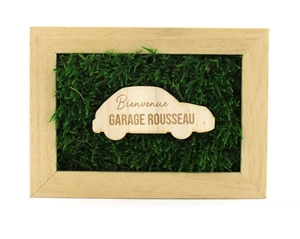 Cadre en bois avec mousse naturelle - Forme Rectangle personnalisable