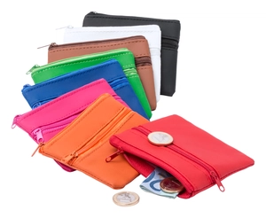 Porte-monnaie personnalisable en microfibre - fermeture zippée personnalisable