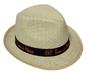 Chapeau TIROLE naturel mixte 100% paille - fabrication Espagne personnalisable