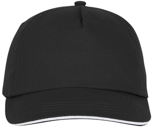 Casquette sandwich 5 panneaux avec fermeture velcro - Œillets brodés personnalisable