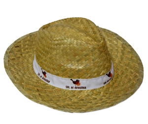 Chapeau en paille naturelle verte BASIC - fabrication Espagne personnalisable