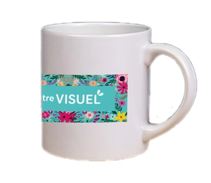 Mug 210 ml blanc brillant en céramique de haute qualité personnalisable