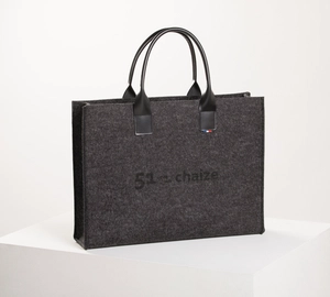 Sac cabas en feutre RPET anthracite personnalisable