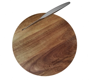 Set exclusif de planche à découper en bois d'acacia avec couteau inox personnalisable