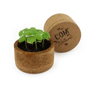 Kit de plantation avec pot en liège personnalisable