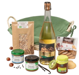 Coffret gourmand CORBEILLE BIO - Box cadeau personnalisable