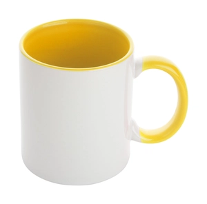 Mug 350 ml en céramique avec anse colorée - livré avec boîte cadeau personnalisable