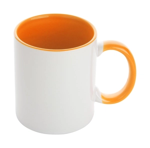 Mug 350 ml en céramique avec anse colorée - livré avec boîte cadeau personnalisable