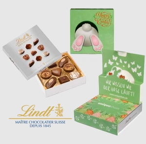 Mini pralinés LINDT dans un carton Pop UP personnalisable