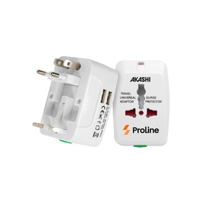 Adaptateur de voyage avec 2 ports USB - 150 pays personnalisable