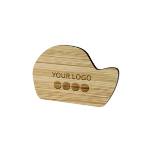 Badge en bambou sur-mesure personnalisable