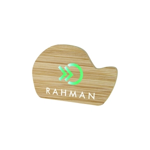 Badge en bambou sur-mesure personnalisable