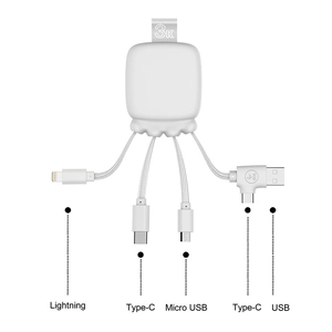 Batterie de poche multi-câbles compacte - powerbank 3000 mAh personnalisable