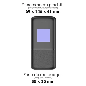 Batterie de secours AKASHI 30 000 mAh - charge rapide personnalisable