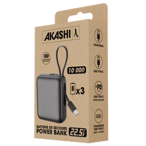 Batterie de secours avec 2 câbles - 10 000 mAh personnalisable