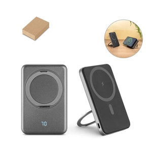 Batterie nomade magnétique de 5 000 mAh avec chargeur sans fil ultrarapide de 15 W personnalisable