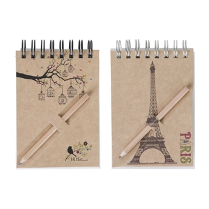 Bloc note A7, carnet avec crayon prestige naturel 8,7cm personnalisable