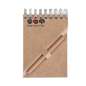 Bloc note A7, carnet avec crayon prestige naturel 8,7cm personnalisable