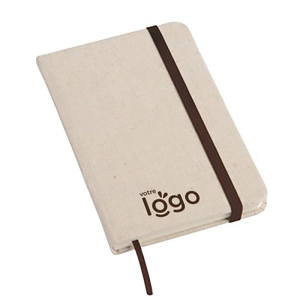 Bloc notes A6 WRITER, carnet beige et marron personnalisable