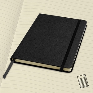 Bloc notes doublé A5, carnet couverture rigide personnalisable