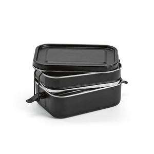 Boîte à déjeuner deux compartiments 1240 ml - Lunchbox avec fermeture boucles latérales personnalisable