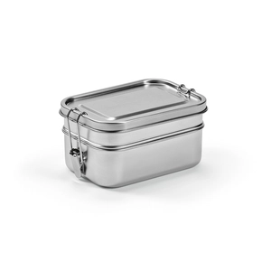 Boîte à déjeuner en acier inoxydable recyclé 1240 ml - Lunchbox avec fermeture boucles latérales personnalisable