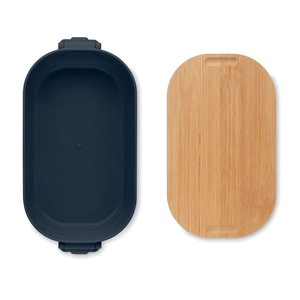 Boîte à lunch en PP avec 2 fermoirs latéraux et couvercle en bambou 700ml personnalisable