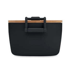 Boîte à lunch en PP avec 2 fermoirs latéraux et couvercle en bambou 700ml personnalisable