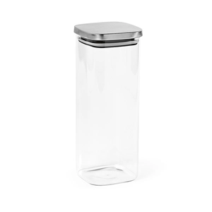 Boîte de conservation en verre 2130 ml avec couvercle en acier inox recyclé personnalisable