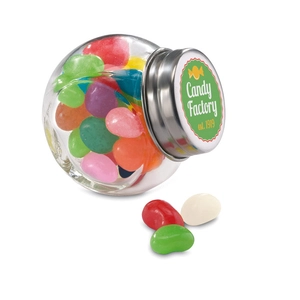 Bonbons multicouleurs dans un bocal en verre - 40 gr de chocolats personnalisable