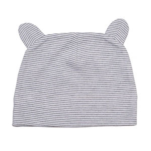 Bonnet bébé fines rayures 100% coton Bio personnalisable