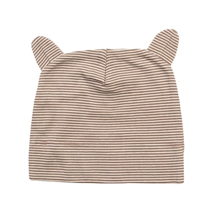 Bonnet bébé fines rayures 100% coton Bio personnalisable