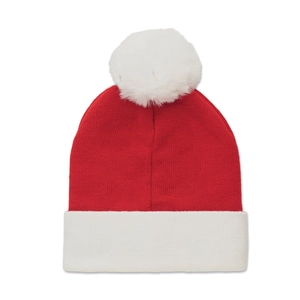 Bonnet de Noël avec revers et pompon personnalisable