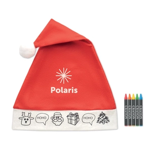 Bonnet de Père Noël pour enfants à colorier - livré avec crayons personnalisable