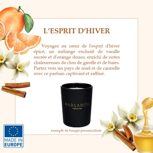 Bougie parfumée made in Europe - 30h de combustion personnalisable