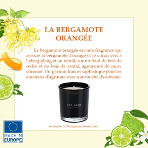 Bougie parfumée made in Europe 7,8 cm - 20h de combustion personnalisable