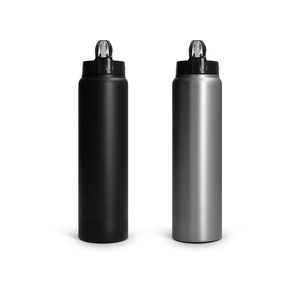 Bouteille 1l inox avec paille - Gourde simple paroi personnalisable