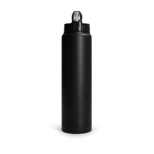 Bouteille 1l inox avec paille - Gourde simple paroi personnalisable