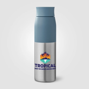 Bouteille à couvercle à torsion en acier inoxydable recyclé - 650 ml personnalisable