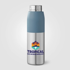 Bouteille à couvercle à torsion en acier inoxydable recyclé - 650 ml personnalisable